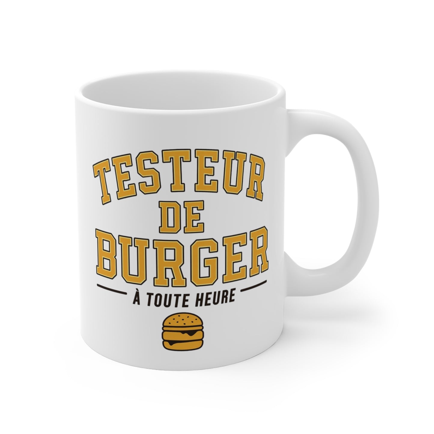 Tasse Testeur de Burger – Mug Humour Fast Food – Cadeau Amateur de Burgers Homme Femme 325ml