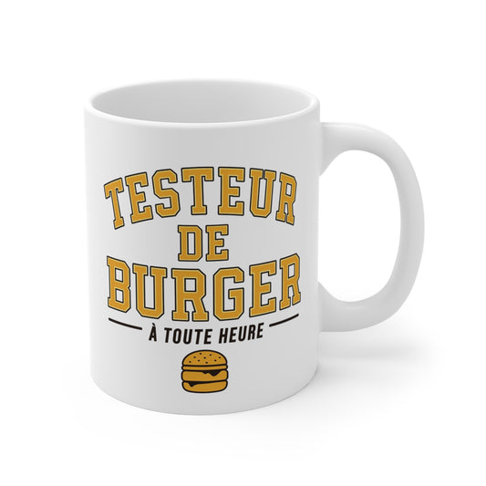 Tasse Testeur de Burger – Mug Humour Fast Food – Cadeau Amateur de Burgers Homme Femme 325ml