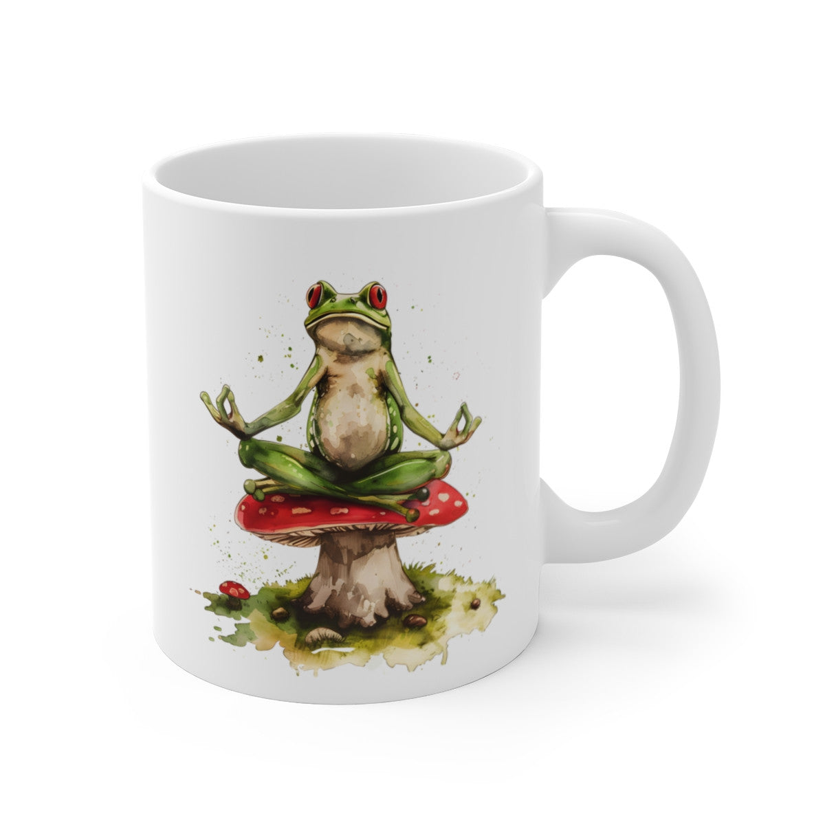 Mug Grenouille Méditative – Illustration Aquarelle Zen – Tasse Originale Nature et Humour