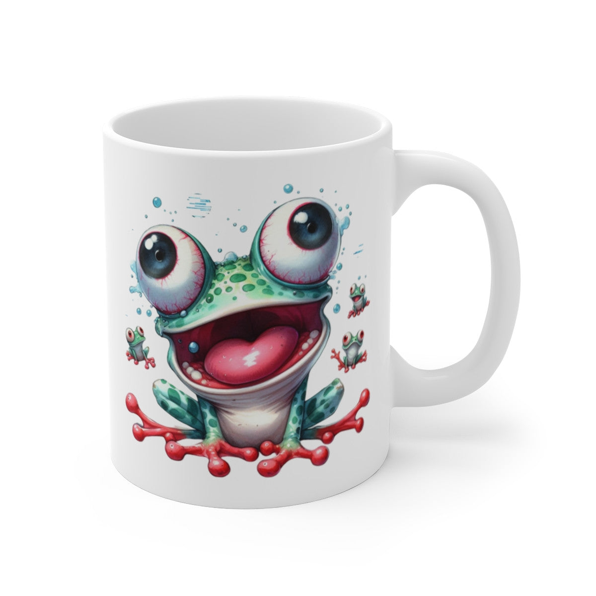 Tasse Grenouille Folle Aquarelle – Mug Rigolo Délire Cartoon Cadeau Drôle 325ml
