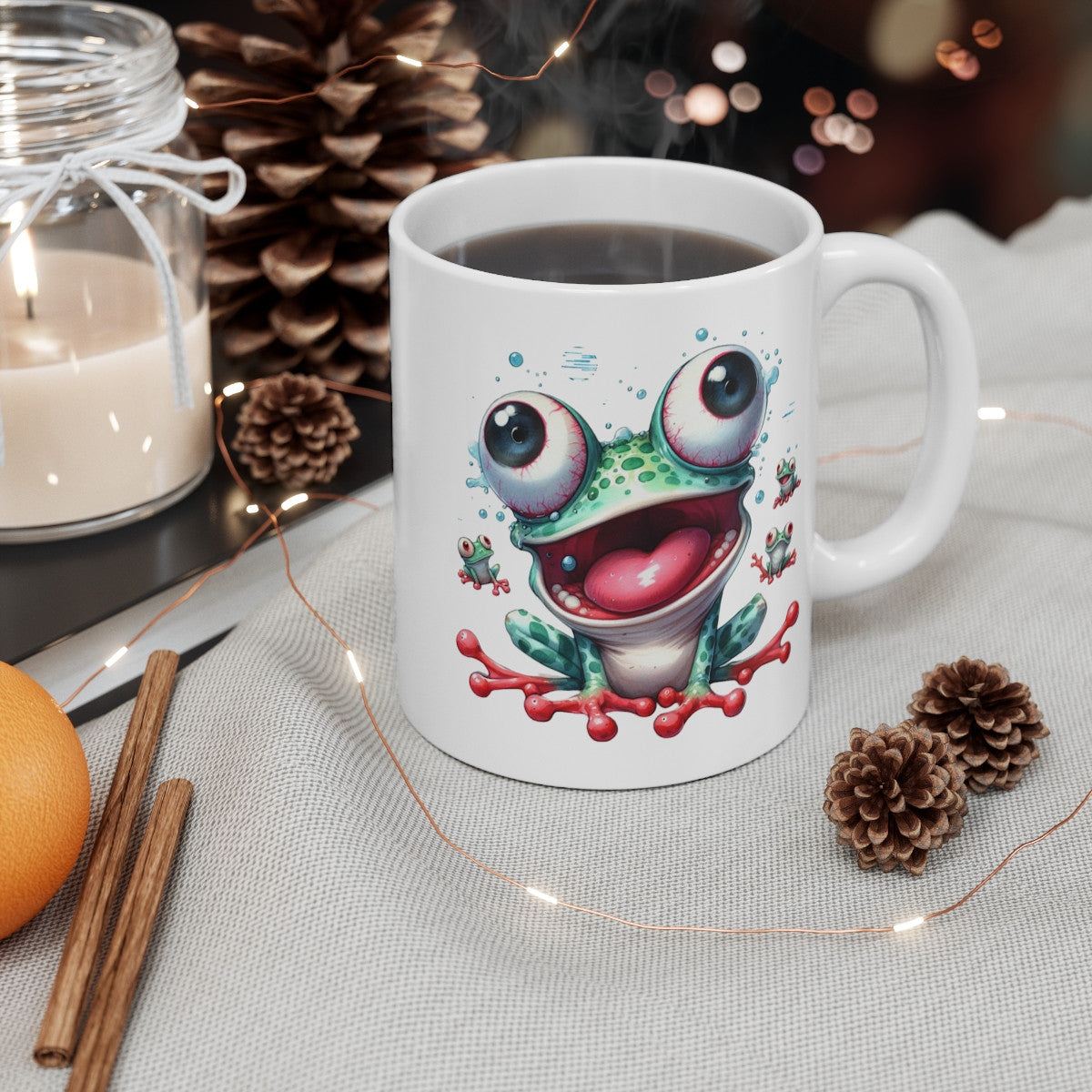 Tasse Grenouille Folle Aquarelle – Mug Rigolo Délire Cartoon Cadeau Drôle 325ml
