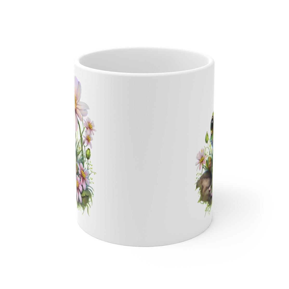 Tasse Grenouille Fleurie Aquarelle – Mug Nature Champêtre Mignon Cadeau Zen 325ml idée cadeau pour enfant et adulte