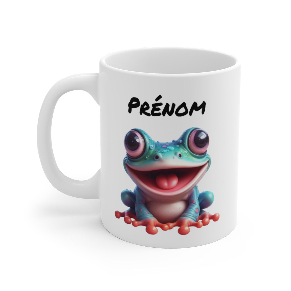 Tasse Personnalisable Grenouille Rigolote – Mug Prénom 3D Coloré Cadeau Original Mignon 325ml