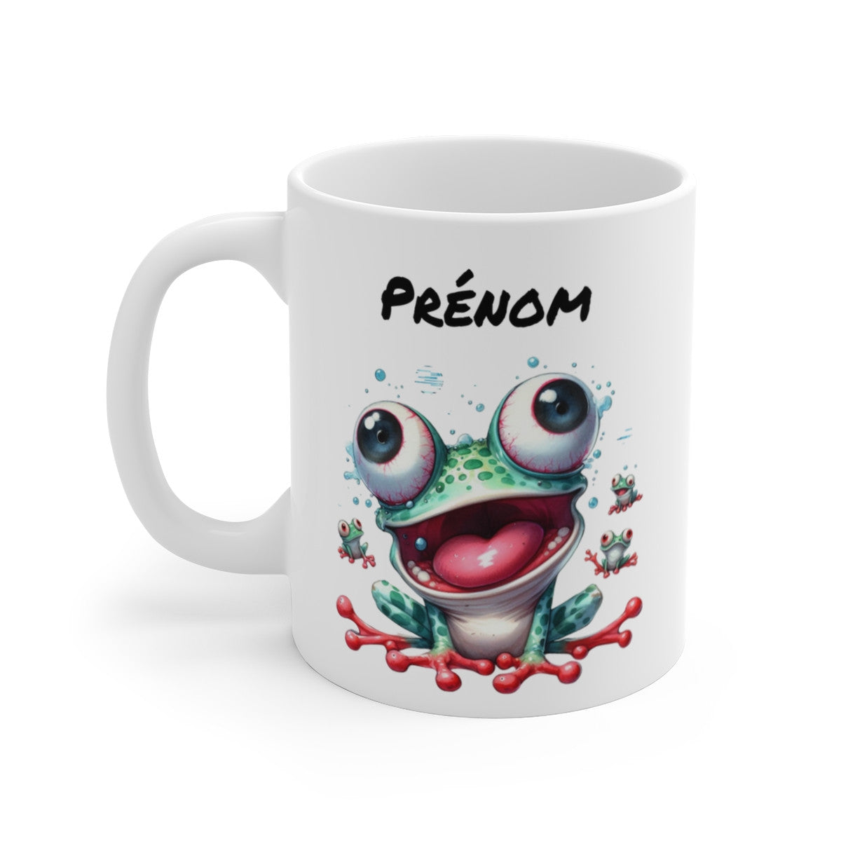 Tasse Personnalisable Grenouille Délire – Mug Prénom Cartoon Rigolo Humour Cadeau 325ml