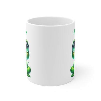 Tasse Personnalisable Grenouille Cœur – Mug Prénom Kawaii Aquarelle Cadeau Mignon Amour 325ml