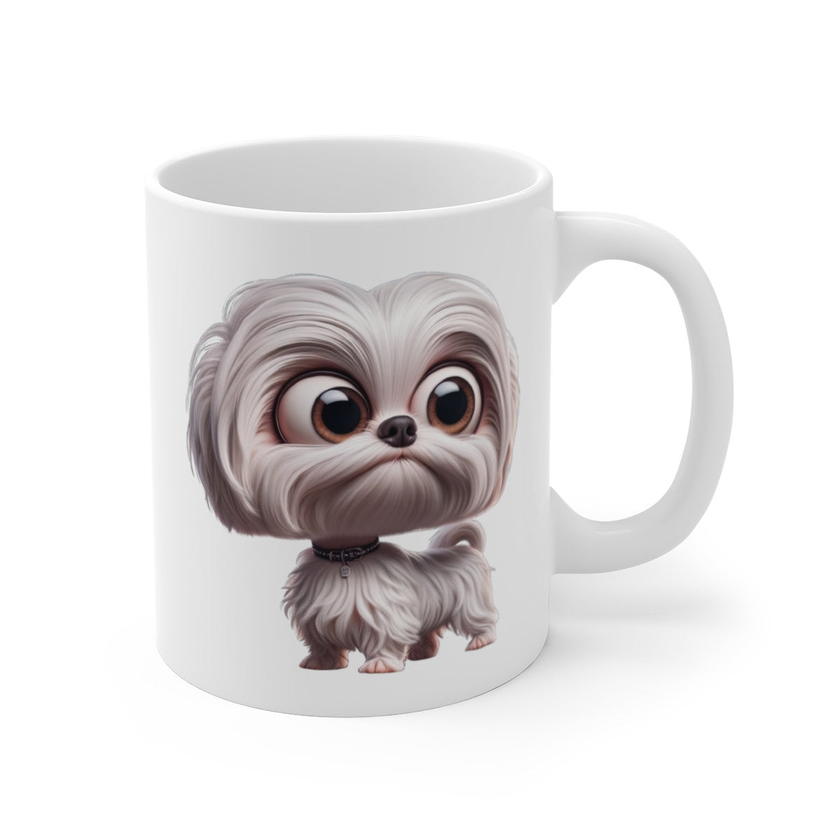 Mug Bichon Maltais Mignon – Illustration Cartoon Aquarelle – Tasse Chien Blanc Adorable