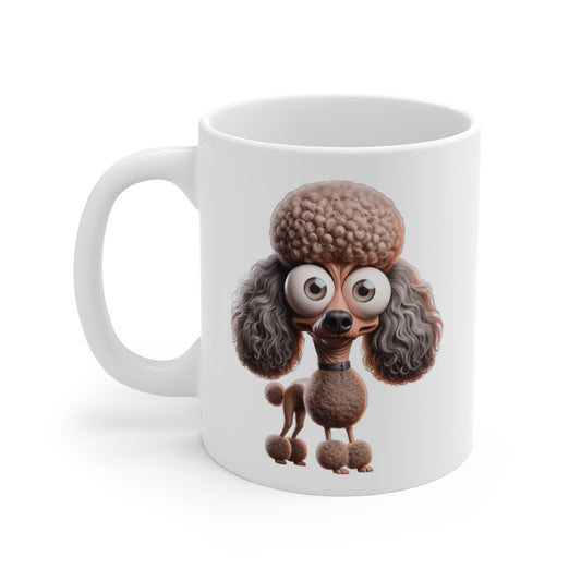 Mug Caniche Marrant – Illustration Cartoon Aquarelle – Tasse Chien Stylé et Original