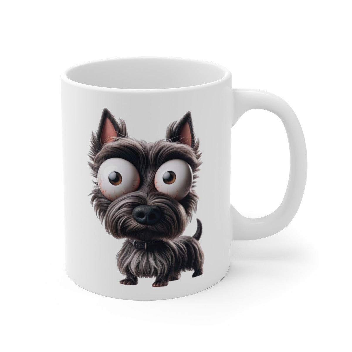 Mug Scottish Terrier Marrant – Illustration Cartoon Aquarelle – Tasse Chien Rigolo et Adorable