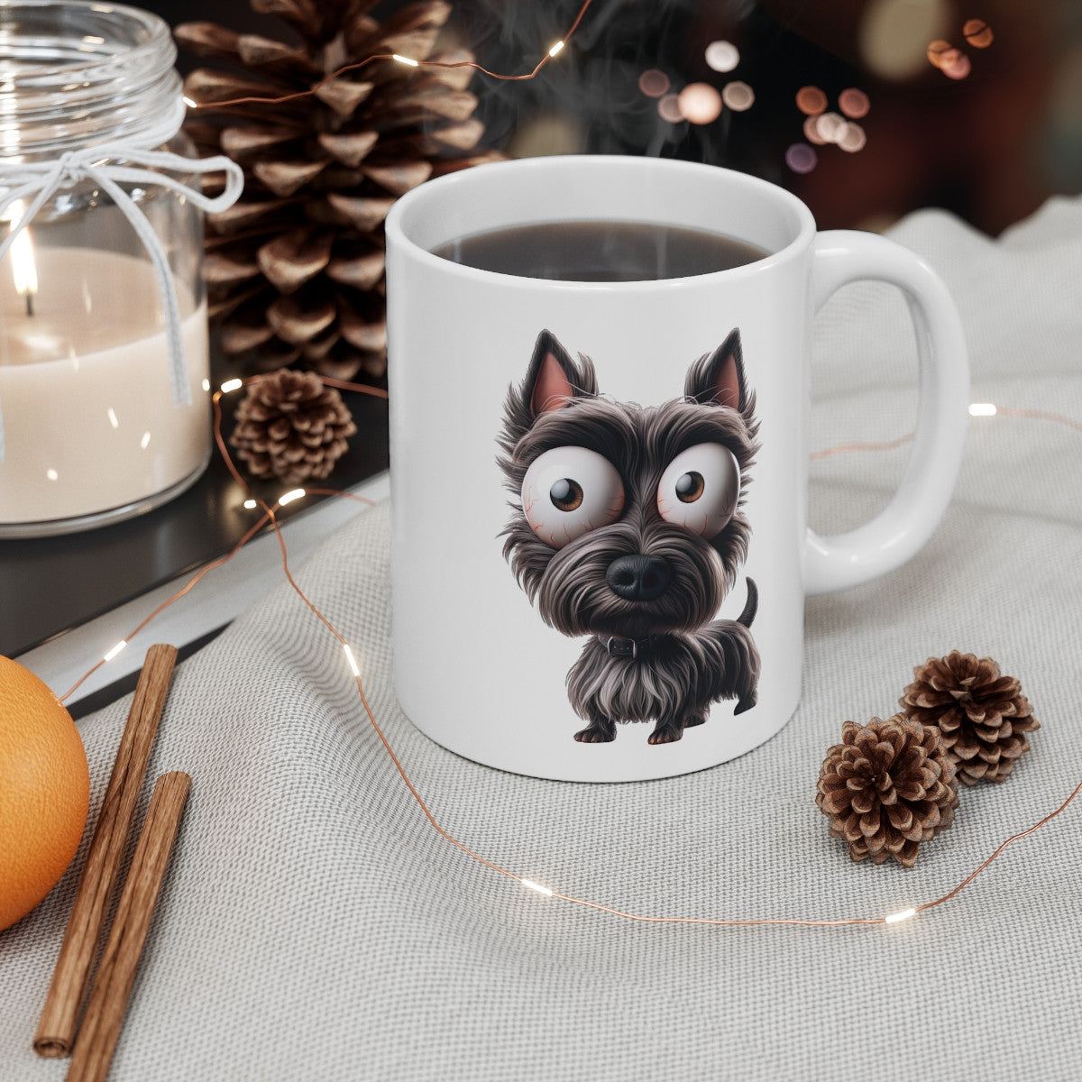 Mug Scottish Terrier Marrant – Illustration Cartoon Aquarelle – Tasse Chien Rigolo et Adorable