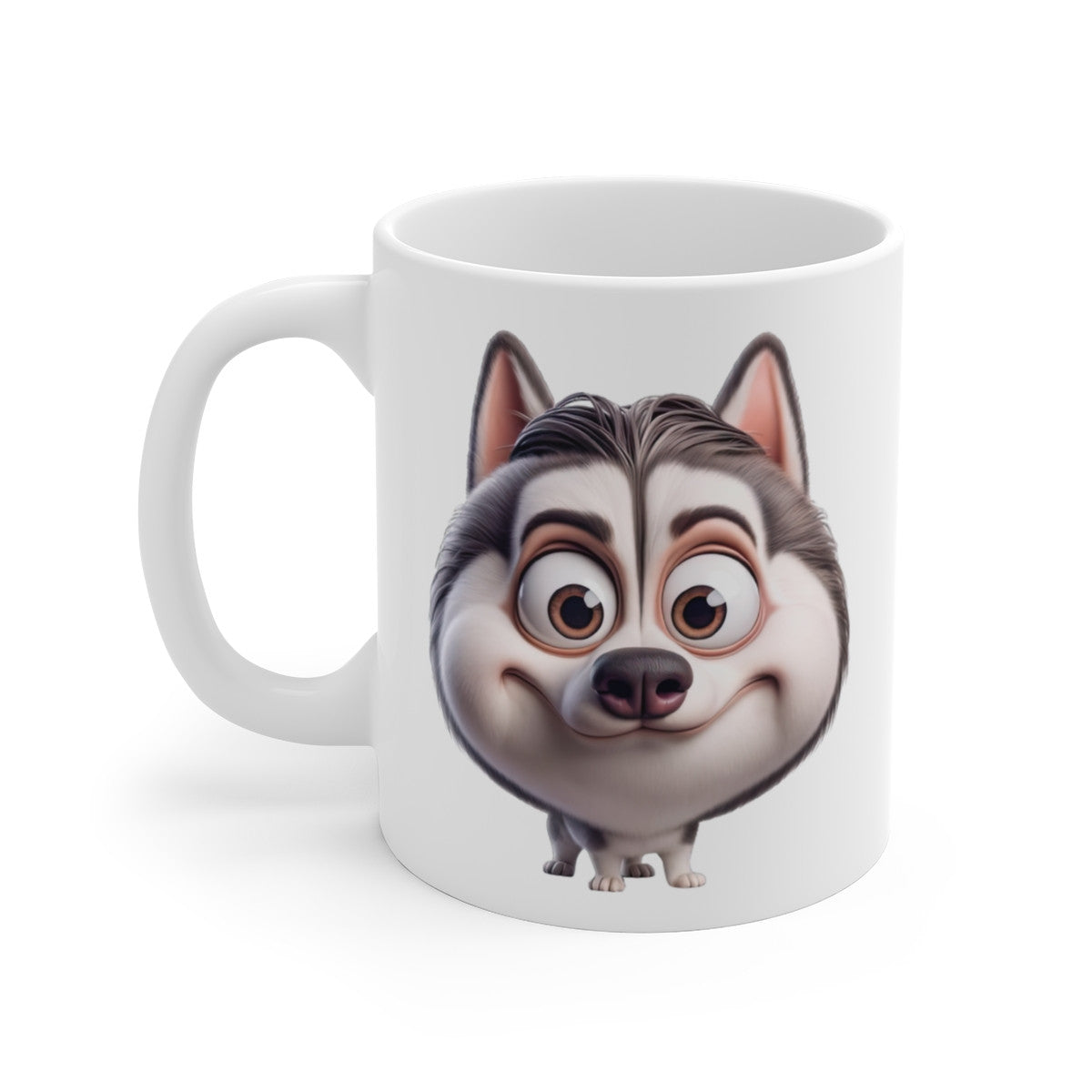 Mug Husky Mignon – Illustration Cartoon Joyeuse – Tasse Chien Nordique Rigolo et Adorable