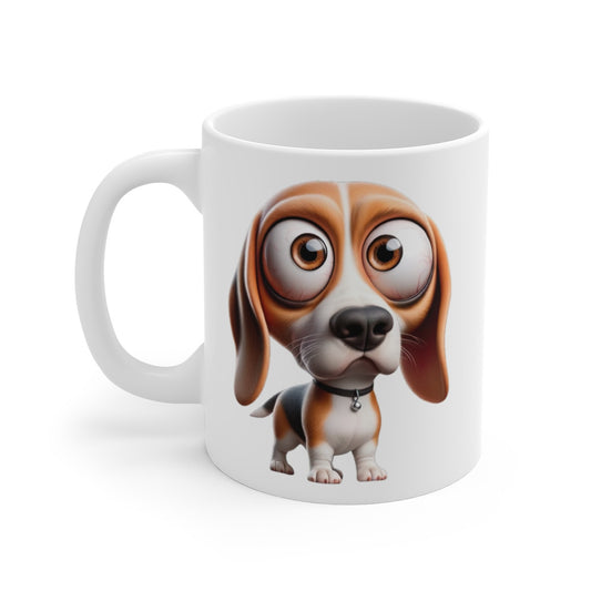 Tasse Chien Beagle Mignon – Mug Cartoon Beagle Tricolore Rigolo Cadeau Chiot 325ml