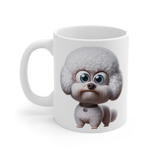 Tasse Chien Bichon Frisé Mignon – Mug Cartoon Chiot Bouclé Blanc Cadeau Fan de Pet 325ml