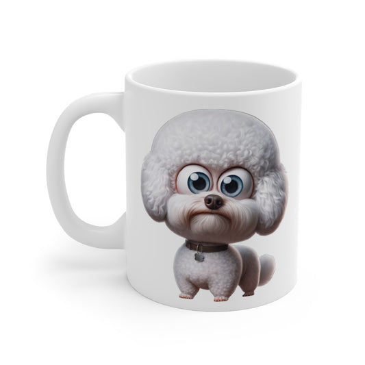 Tasse Chien Bichon Frisé Mignon – Mug Cartoon Chiot Bouclé Blanc Cadeau Fan de Pet 325ml