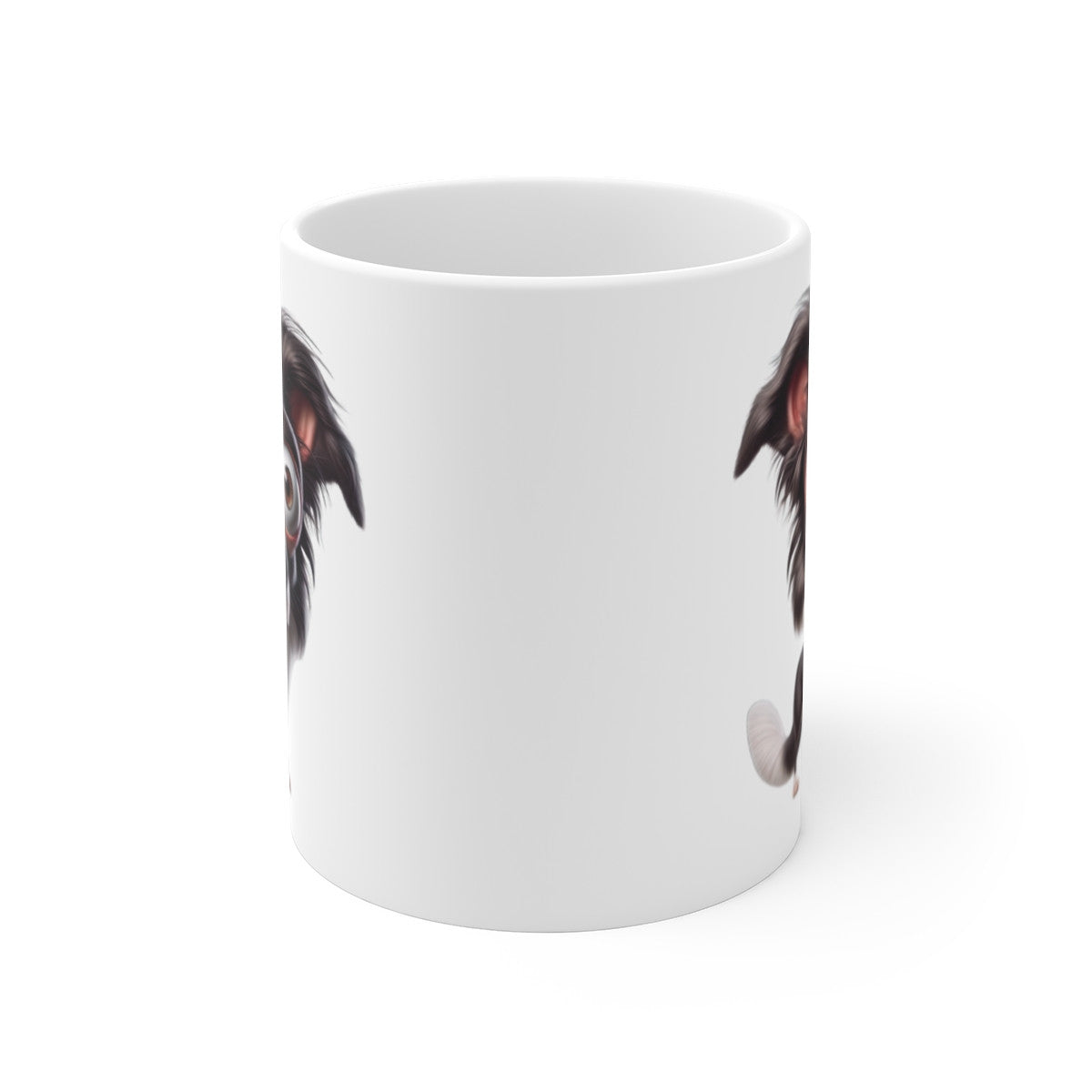 Tasse Chien Border Collie Mignon – Mug Cartoon Rigolo Noir et Blanc Chiot Intelligent 325ml