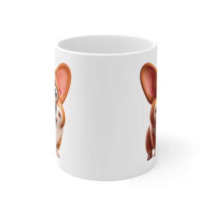 Mug Corgi Mignon – Illustration Cartoon Aquarelle – Tasse Petit Chien Souriant et Adorable