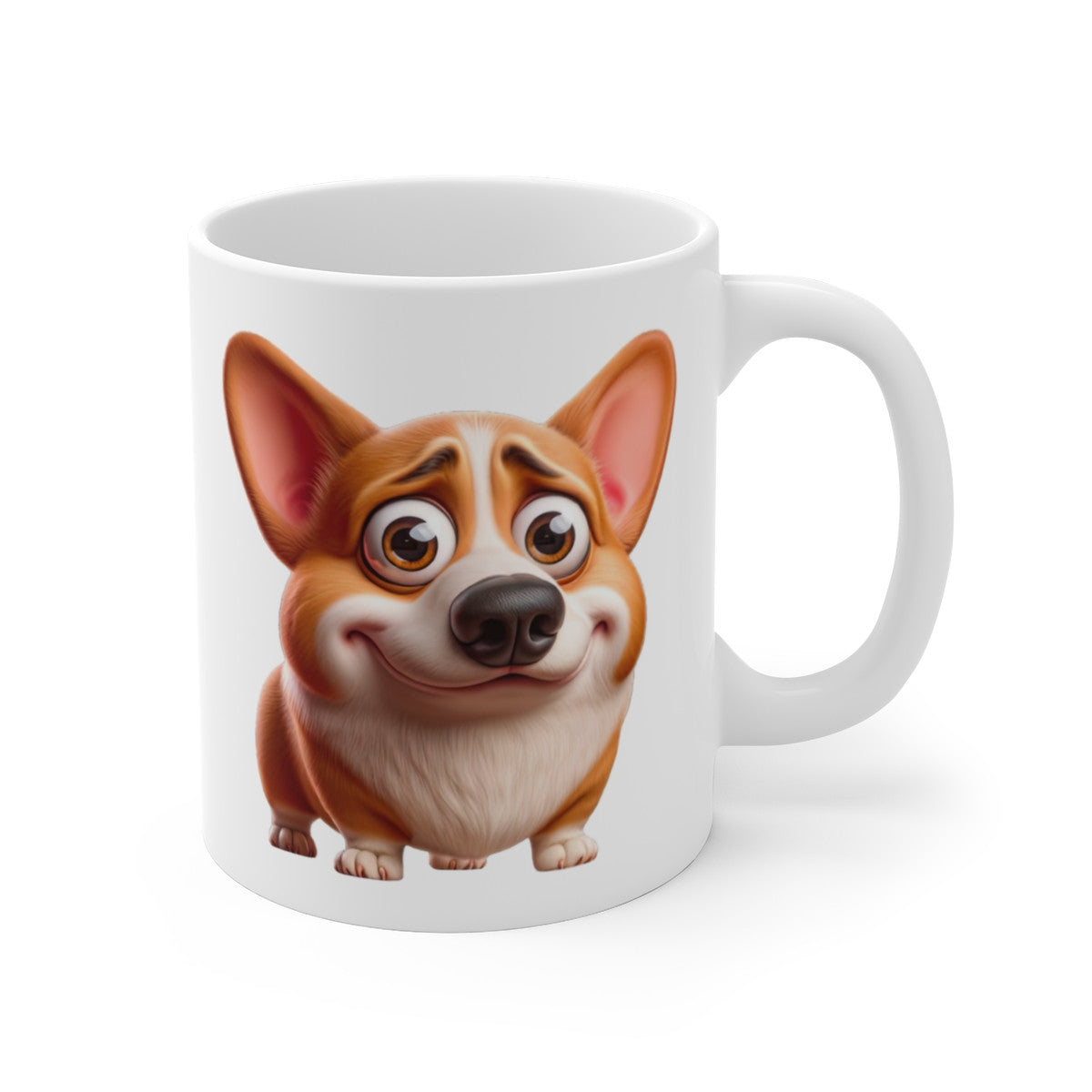 Mug Corgi Mignon – Illustration Cartoon Aquarelle – Tasse Petit Chien Souriant et Adorable