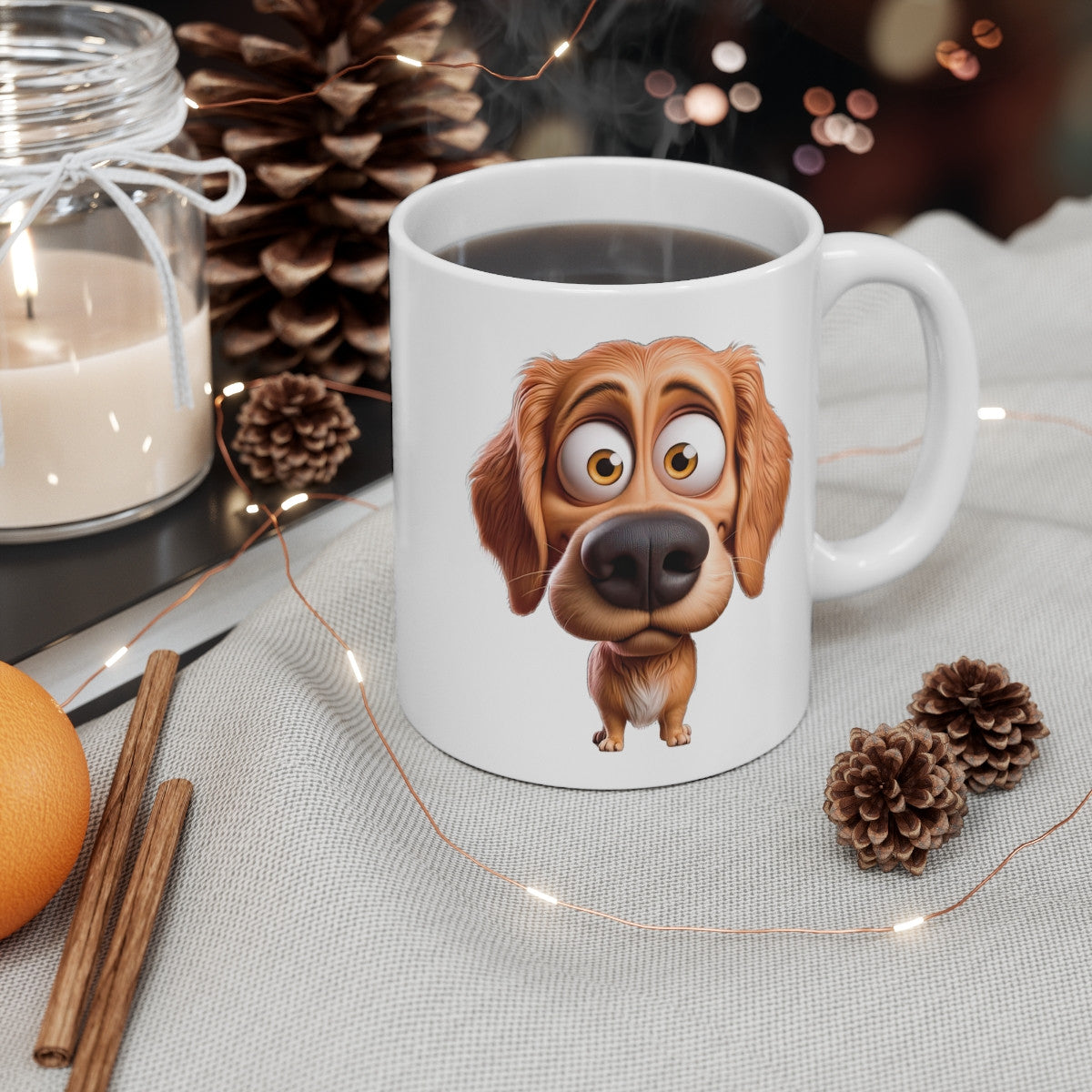 Tasse Chien Golden Retriever Mignon – Mug Chien Cartoon Doré 325ml – Cadeau Amoureux des Chiens