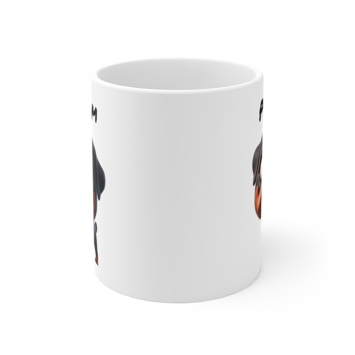 Tasse Rottweiler Personnalisée avec Prénom – Mug Chien Noir et Feu Cartoon – Idée Cadeau Amoureux de Chiens