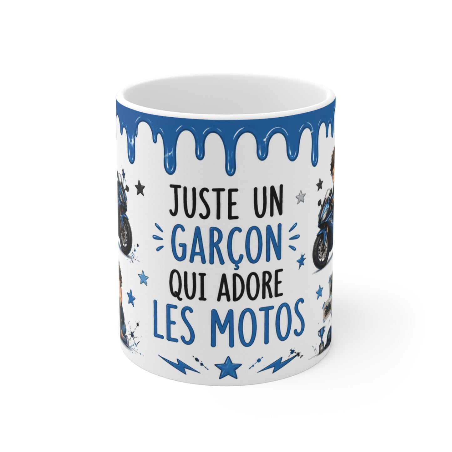Tasse Juste Un Garçon Qui Adore Les Motos – Mug Moto Sport Kawaii Pilote Course Superbike Cadeau Garçon Enfant Passion Moto 325ml