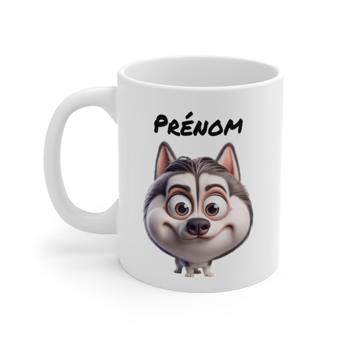Tasse Husky Personnalisée avec Prénom – Mug Chien Nordique Mignon – Idée Cadeau Fan de Husky Sibérien