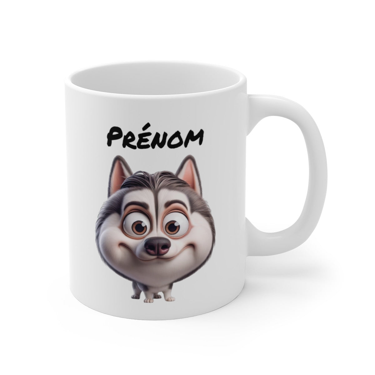 Tasse Husky Personnalisée avec Prénom – Mug Chien Nordique Mignon – Idée Cadeau Fan de Husky Sibérien