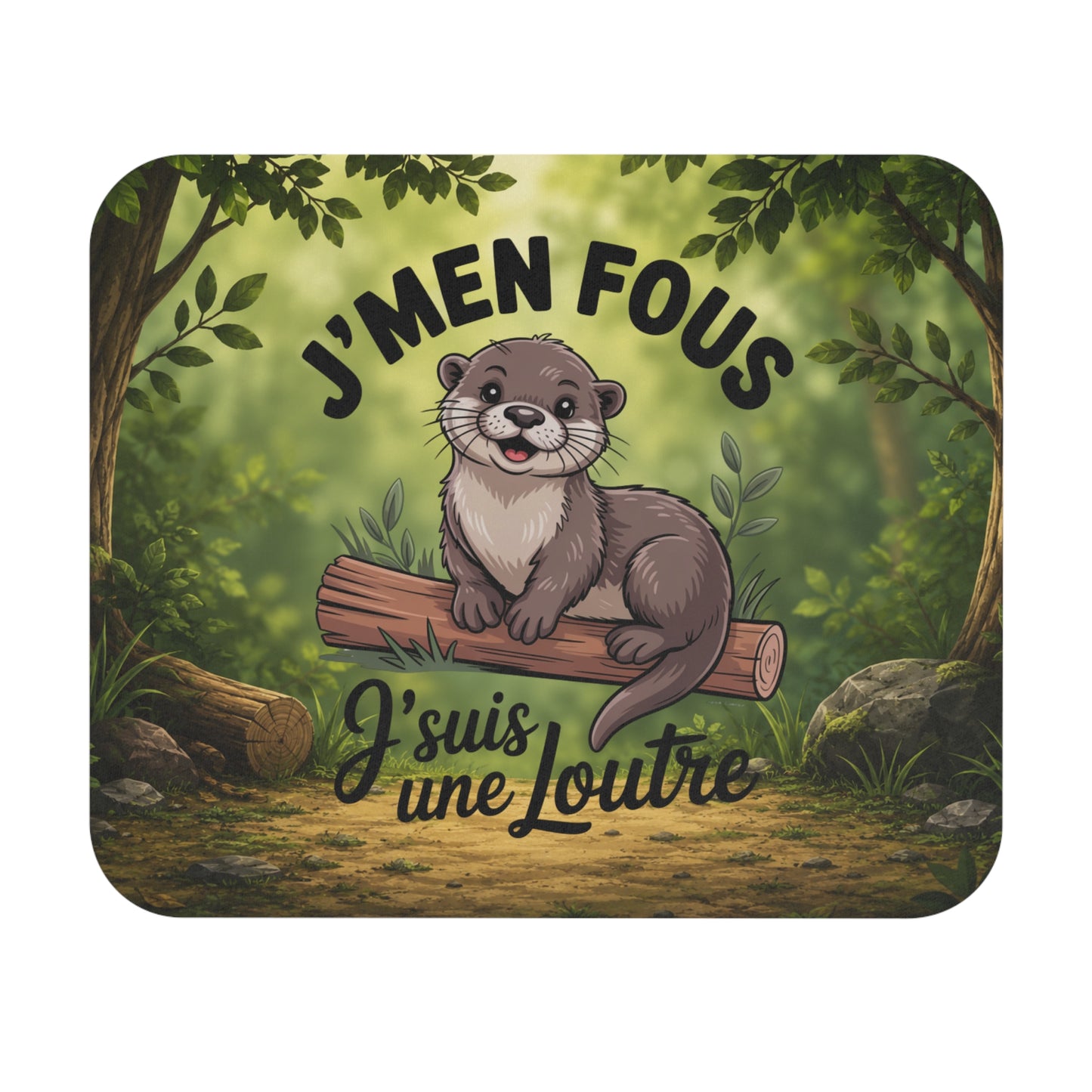 Tapis de Souris 22x18cm J’M’en Fous J’suis une Loutre – Cadeau Humour Loutre Homme Femme – Design Animal Mignon Kawaii – Accessoire Bureau Gaming