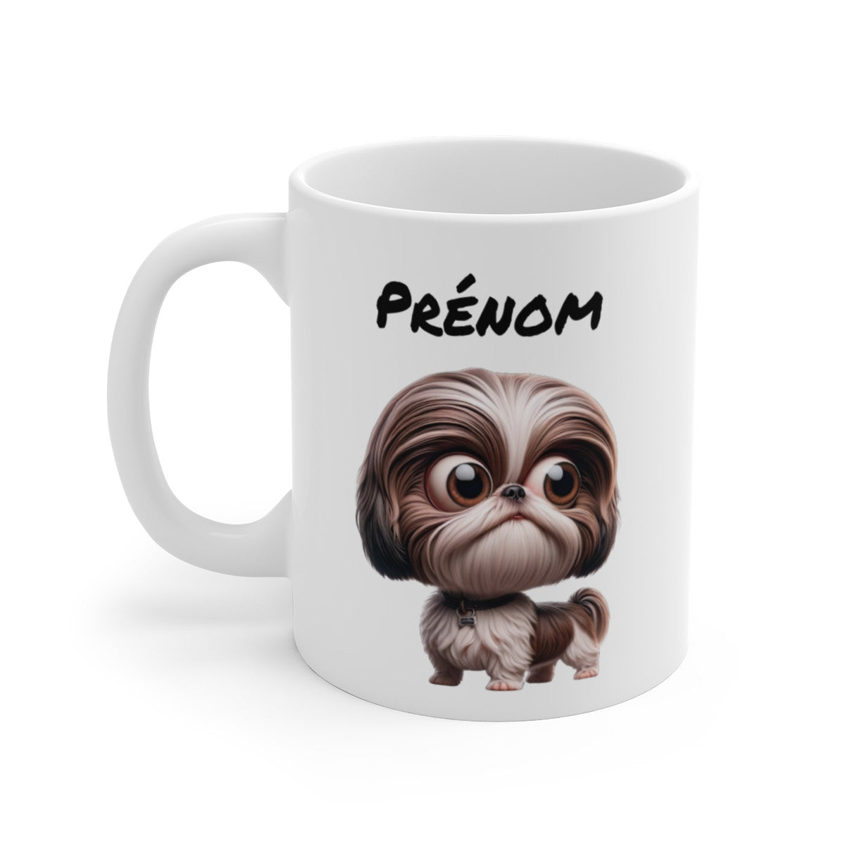 Tasse Shih Tzu Personnalisée avec Prénom – Mug Chien Mignon à Longs Poils – Idée Cadeau Amoureux des Shih Tzus