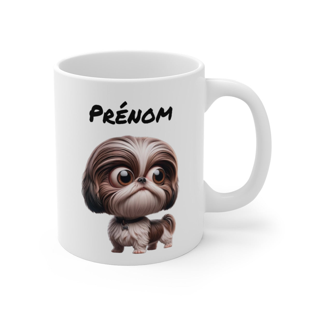 Tasse Shih Tzu Personnalisée avec Prénom – Mug Chien Mignon à Longs Poils – Idée Cadeau Amoureux des Shih Tzus