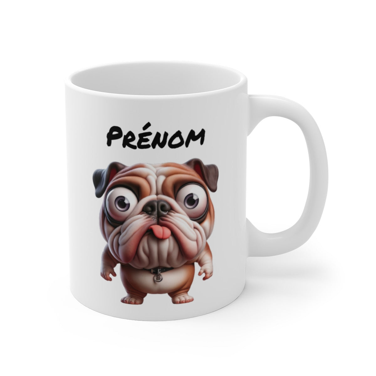Mug Bouledogue Anglais Personnalisable – Tasse Chien Rigolo avec Prénom – Cadeau Original pour Fan de Bouledogues