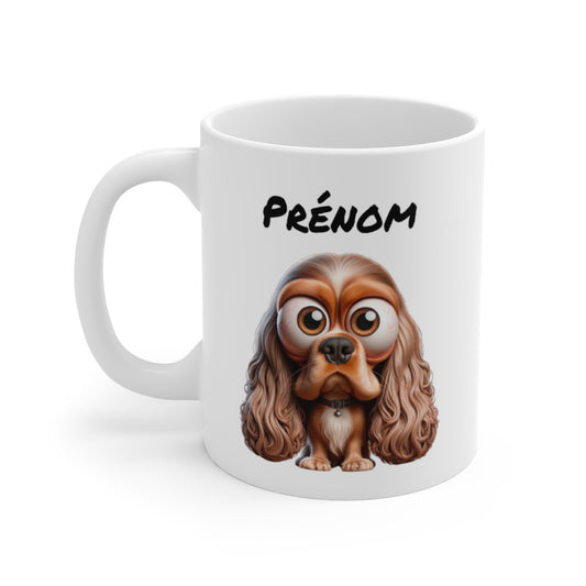 Mug Cocker Personnalisable – Tasse Chien Mignon avec Prénom – Cadeau Idéal pour Fan de Cockers