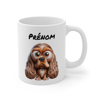Mug Cocker Personnalisable – Tasse Chien Mignon avec Prénom – Cadeau Idéal pour Fan de Cockers
