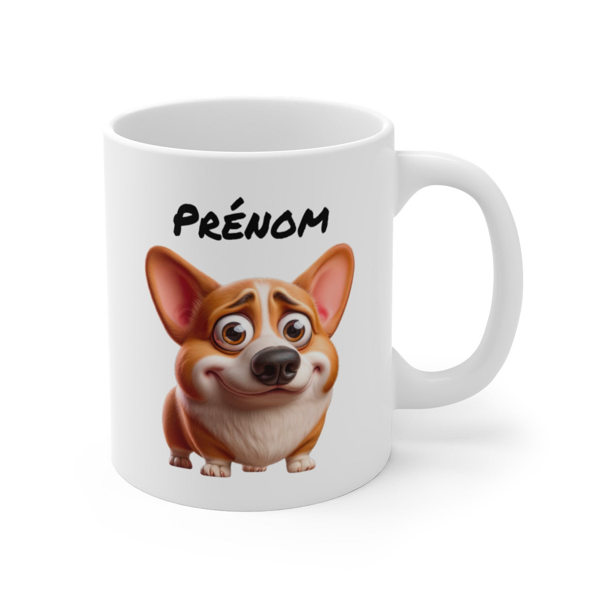 Mug Corgi Personnalisable – Tasse Chien Mignon avec Prénom – Cadeau Original pour Fan de Corgis