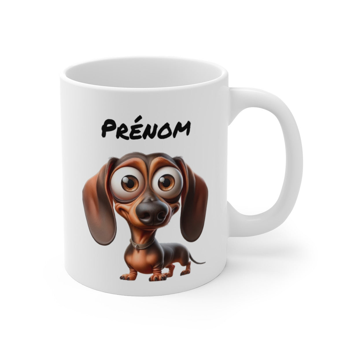 Mug Teckel Personnalisable – Tasse Chien Mignon avec Prénom – Cadeau Original pour Amoureux des Teckels