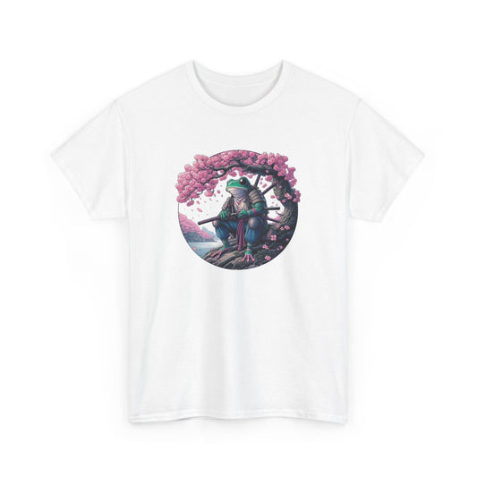 Tee Shirt Grenouille Samouraï Homme Femme – T-Shirt Guerrier Japonais Katana – Cerisier Japonais – Idée Cadeau Originale
