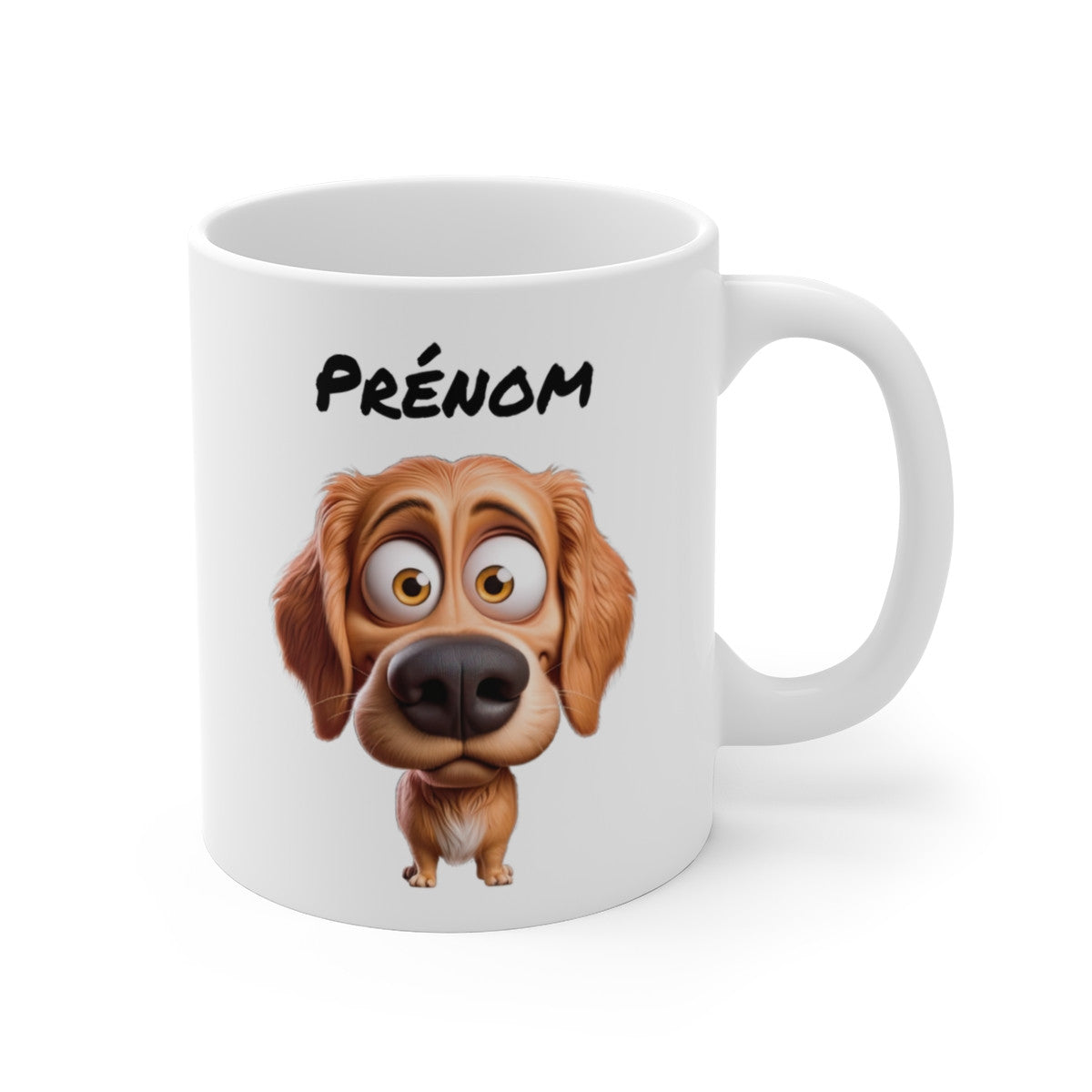 Tasse Golden Retriever Personnalisée avec Prénom – Mug Chien Doré Cartoon – Idée Cadeau Fan de Golden Retriever