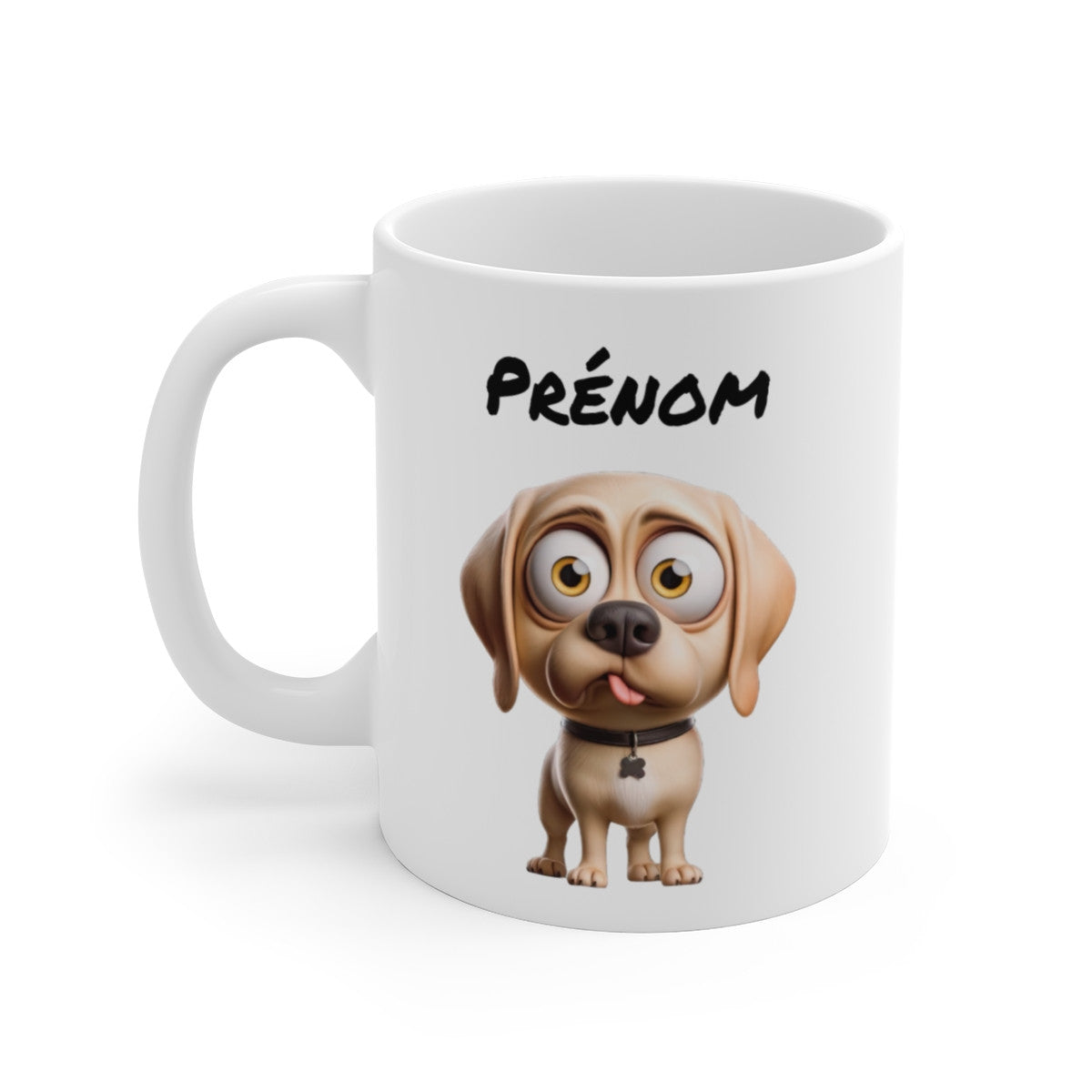 Tasse Labrador Personnalisée avec Prénom – Mug Chien Beige Cartoon – Idée Cadeau Fan de Labrador Retriever