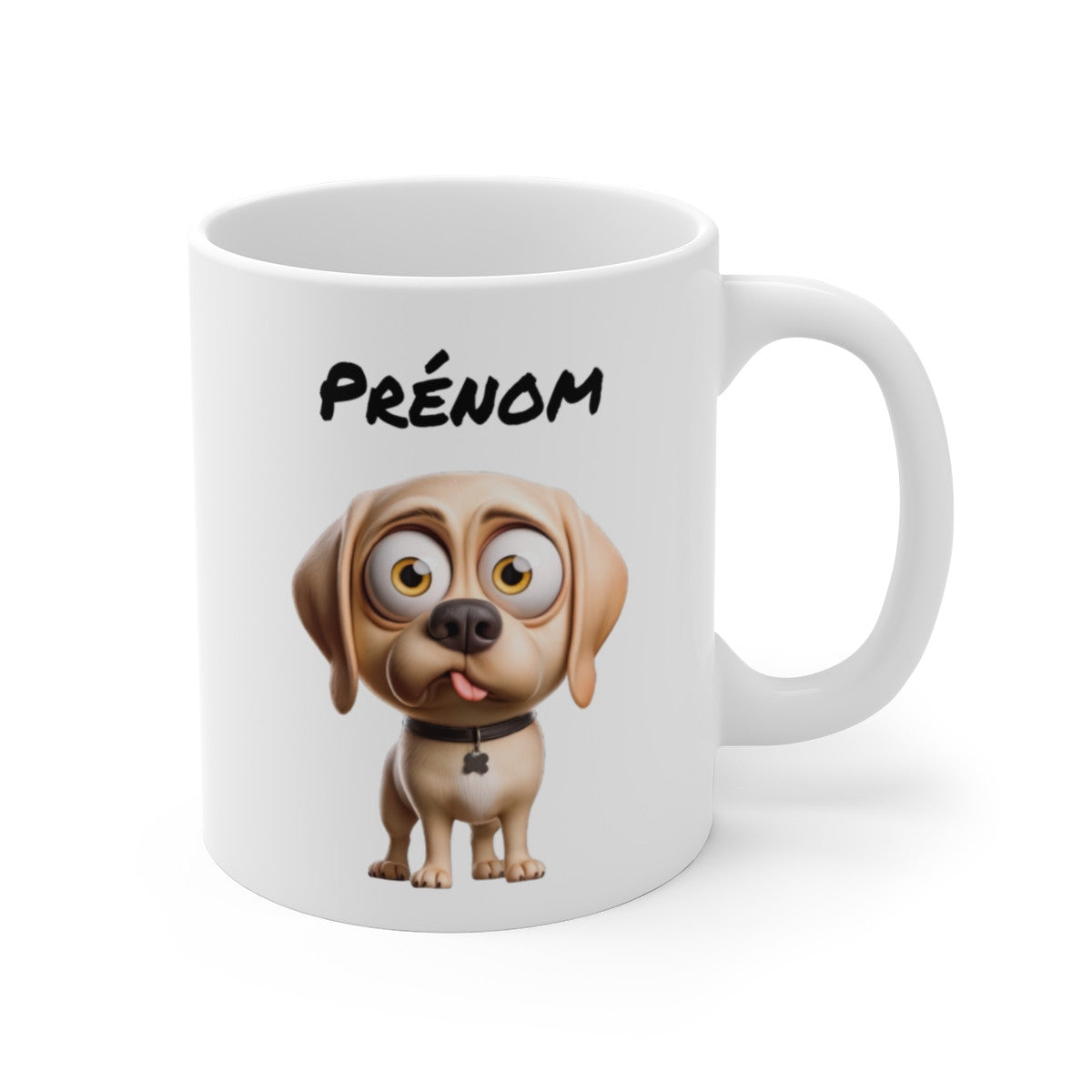 Tasse Labrador Personnalisée avec Prénom – Mug Chien Beige Cartoon – Idée Cadeau Fan de Labrador Retriever