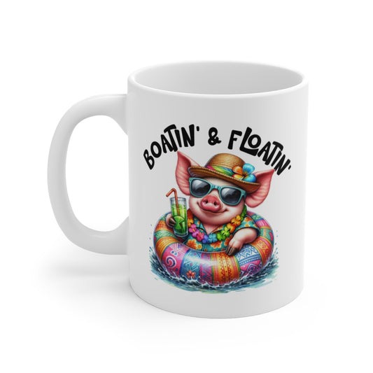 Tasse Cochon en Vacances – Mug Été Tropical Humoristique – Idée Cadeau Fun et Détente