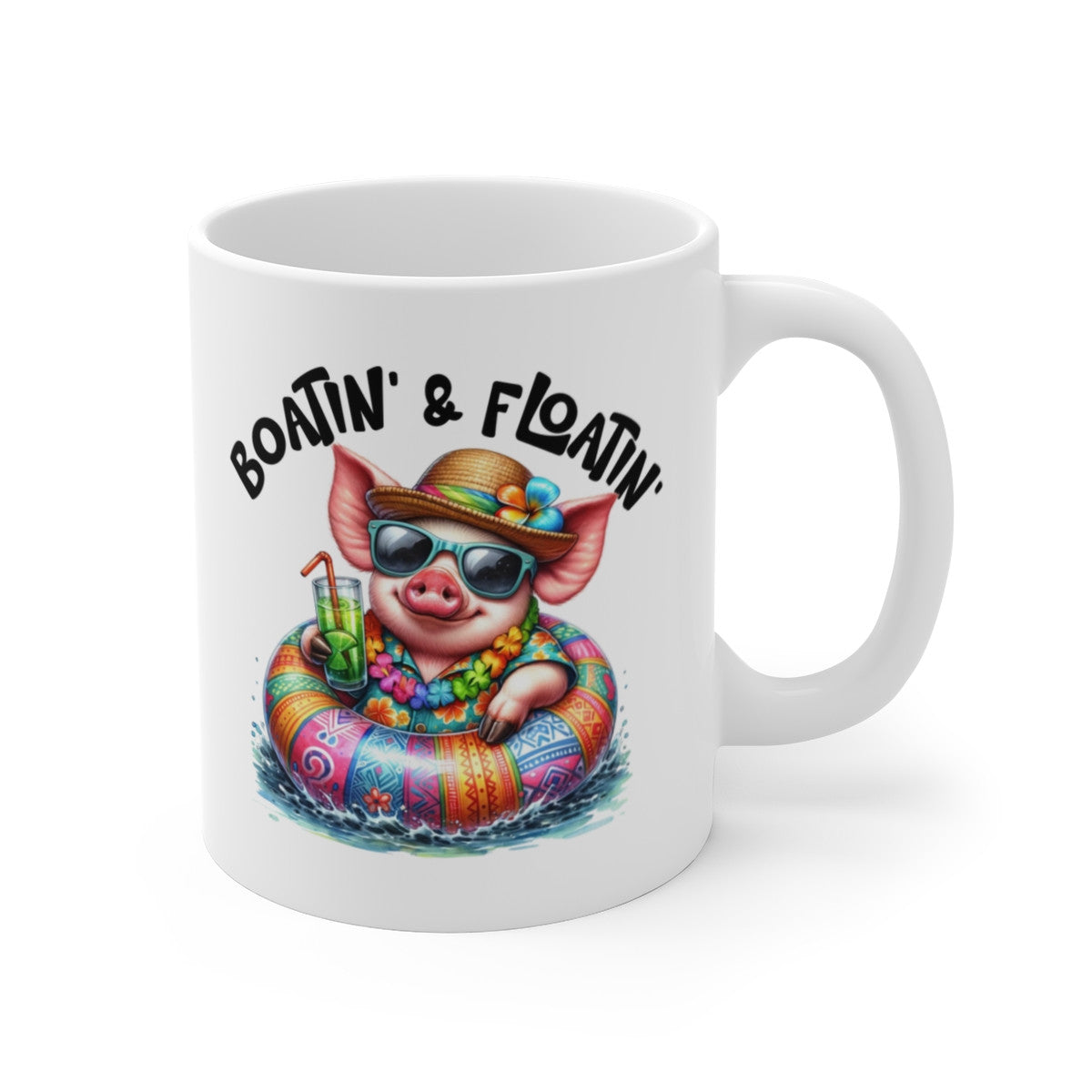 Tasse Cochon en Vacances – Mug Été Tropical Humoristique – Idée Cadeau Fun et Détente