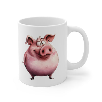Mug Cochon Marrant – Tasse Cartoon Cochon Rose Dodu – Cadeau Rigolo et Tendre