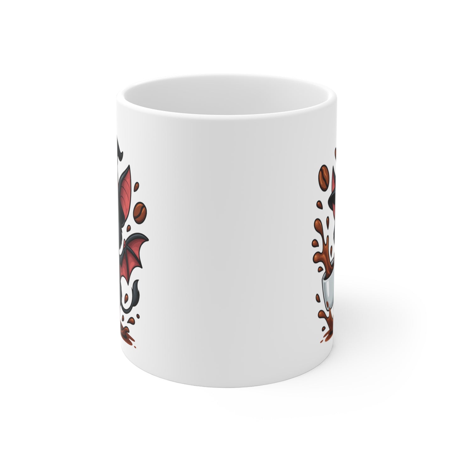 Tasse Chauve-Souris Sorcière Halloween – Mug Céramique Café 325ml – Cadeau Original Fantaisie