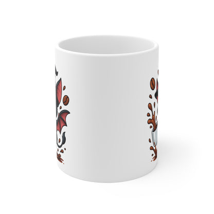Tasse Chauve-Souris Sorcière Halloween – Mug Céramique Café 325ml – Cadeau Original Fantaisie