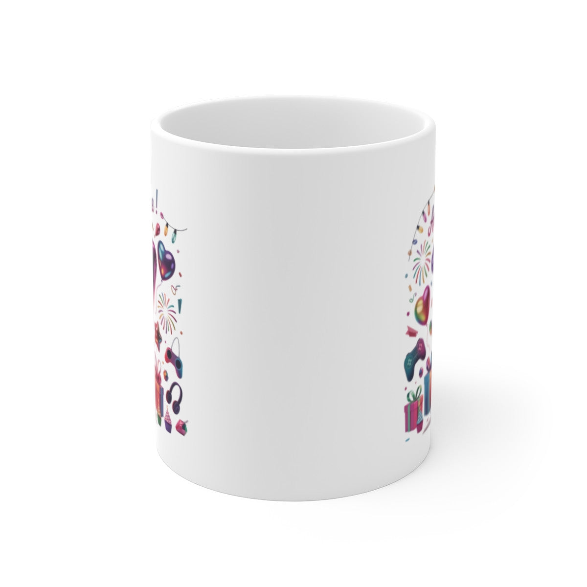 Tasse 17 Ans Joyeux Anniversaire – Mug Ado Garçon ou Fille – Design Fête avec Ballons Métallisés & Cadeaux