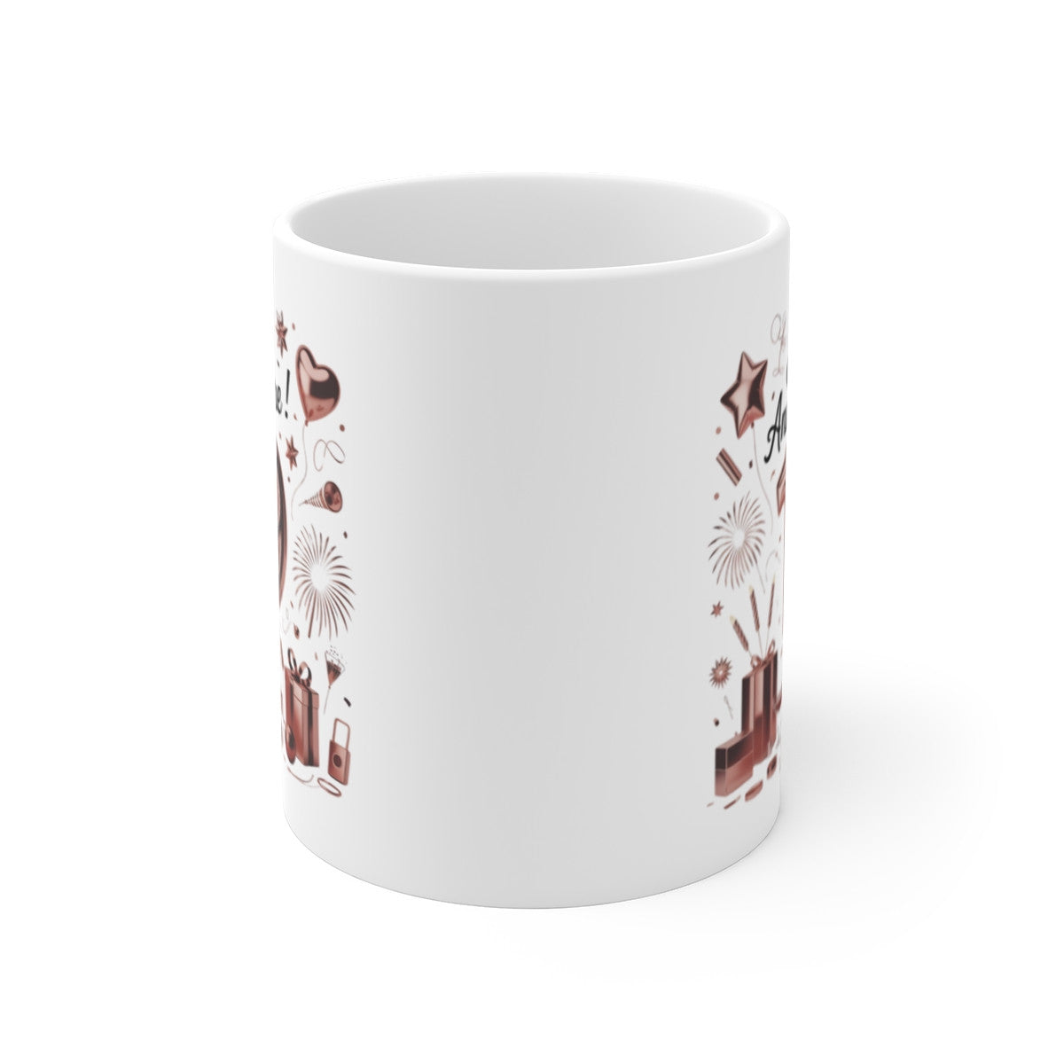 Tasse 19 Ans Joyeux Anniversaire – Mug Rose Gold Élégant – Idée Cadeau Fête Jeune Adulte