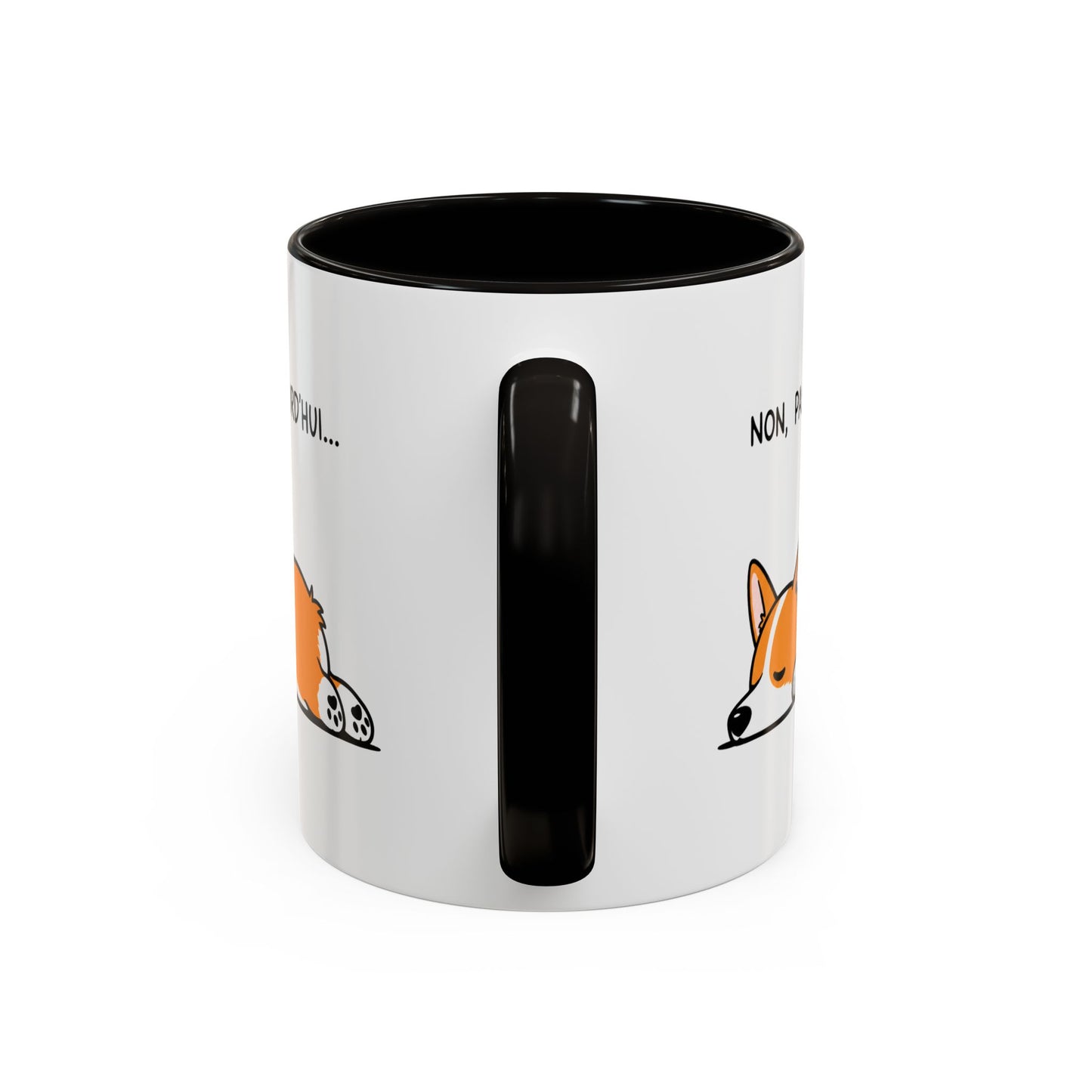 Tasse Non Pas Aujourd’hui – Mug Humour Corgi Endormi – Cadeau Chien Homme Femme 325ml
