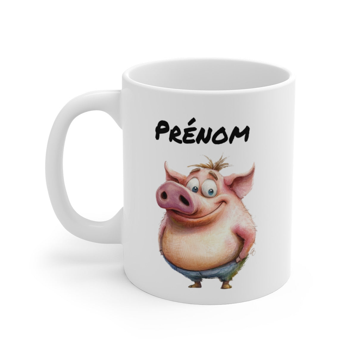 Tasse Cochon Drôle Personnalisée avec Prénom – Mug Ferme Humour – Idée Cadeau Fun et Mignonne