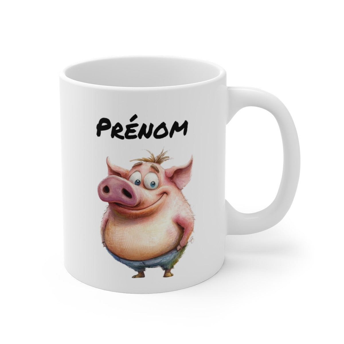 Tasse Cochon Drôle Personnalisée avec Prénom – Mug Ferme Humour – Idée Cadeau Fun et Mignonne