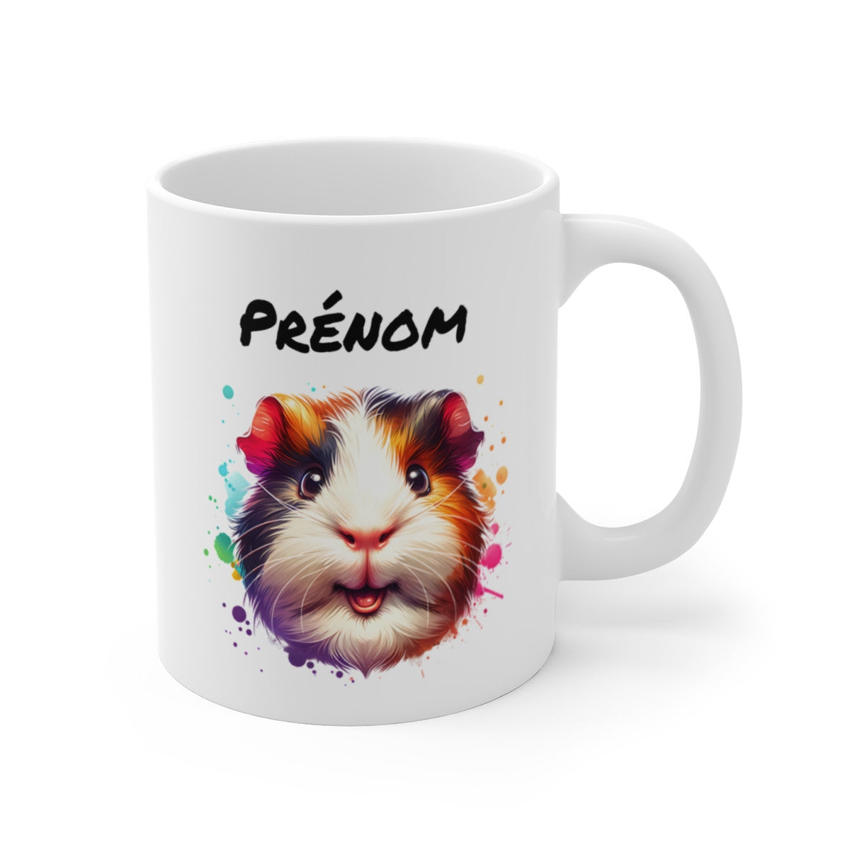 Mug Cochon d’Inde Personnalisable – Tasse Rongeur Mignon Style Pop Art – Cadeau Original avec Prénom