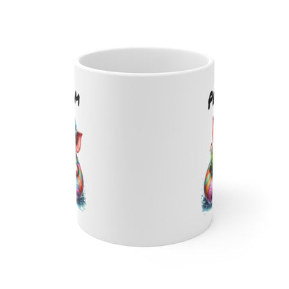 Mug Cochon Vacancier – Tasse Été Tropical avec Cochon en Bouée – Cadeau Fun et Coloré