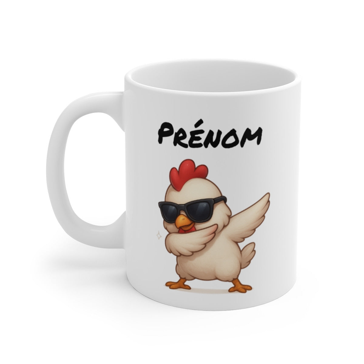 Mug Poule qui Dab – Tasse Personnalisable avec Prénom – Design Fun et Cool